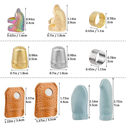 10 Pcs Sewing Thimbles for Hand Sewing, Leather Thimbles - size: 10pcs