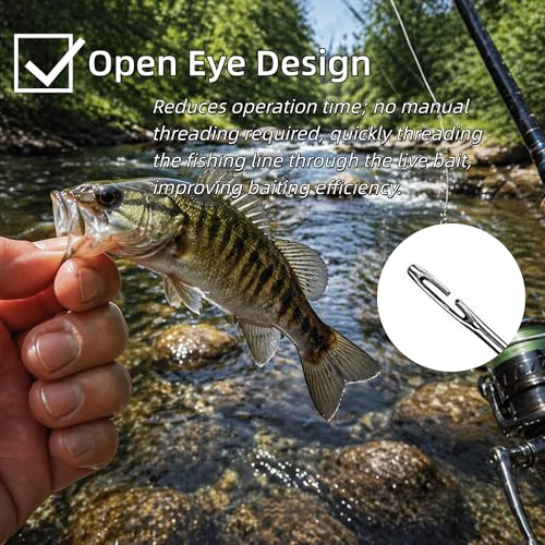 Stainless Steel Fishing Bait Rigging Needles Threader Set, Fish Bait Worm-Minnow-Anchovy Threader Needle Rustproof Threading Tool for Saltwater Freshwater Fishing Tackle Kit - size: 4"Long