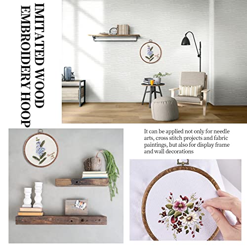 Piutouyar 3 Pcs 6.7 Inch Embroidery Hoop Set, Imitated Wood Display Frame - style: 3 Pieces 6.7 Inch