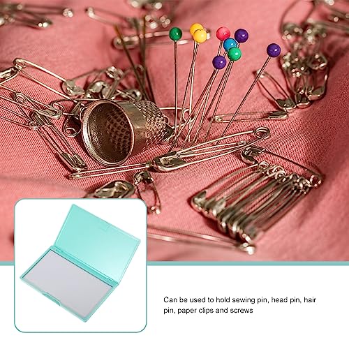 NUOBESTY Magnetic Needle Storage Case, Sewing Needle Case, Sewing Needle Storage Slim Line Magnetic Box, Small Metal Objects Organizer, PVC - color: Green