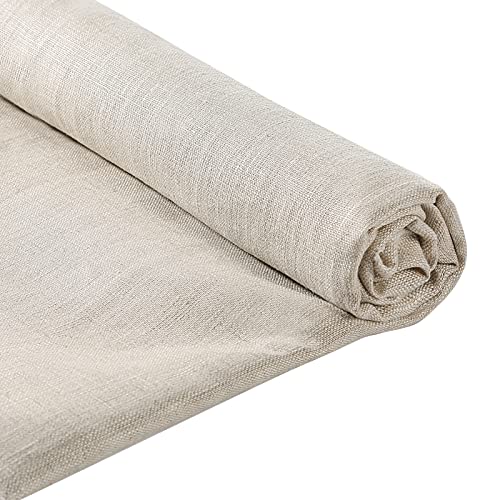 Pllieay Natural Pure Linen Fabric 39x55 Inch, Solid Colour for Dressmaking - color: Natural, size: 39 x 55 inch