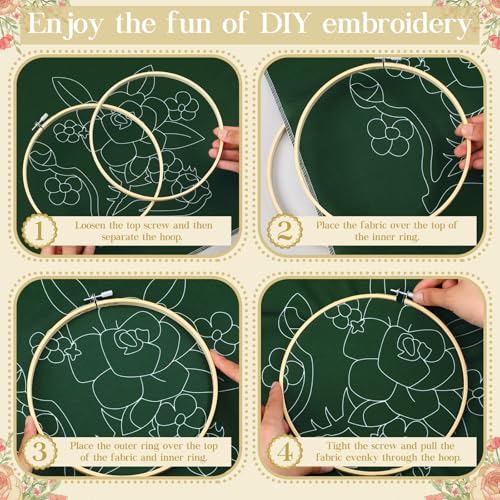 Tioncy 8 Sets Mexican Multicolor Embroidery Napkins DIY Craft Kit - style: Multicolor