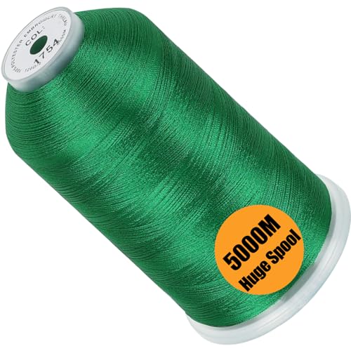 New brothread 5000M Huge Spool Embroidery Machine Thread - Christmas Green - color: Christmas Green-1754