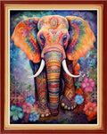 Foxhool Stamped Cross Stitch Kits,11CT Printed Cross Stitch Pattern Full Embroidery Kits for Beginner Needlepoint Kits-Colorful Elephant 16x20 inch - color: Craftpatterns20