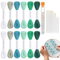 Zeyune 12 Pcs Sashiko Thread Kit with Needles, Green, 100% Cotton 20m Each - color: Green