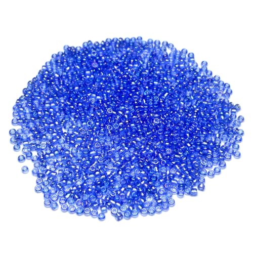 GLRXMX 2100Pcs Glass Beads 2mm Round Seed Beads for Jewelry Making - color: DenimBlue