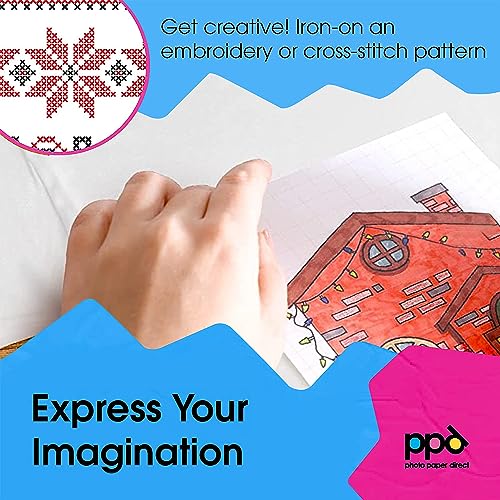 PPD 50 Sheets 8.5x11" Iron-on Heat Transfer Vinyl Paper Light Fabrics - size: 8.5 x 11, style: Light (50 Sheets)