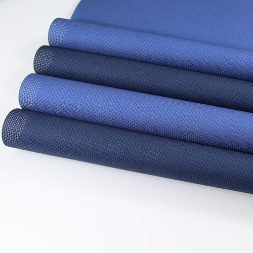 KCS 4 pc of 12" x 18" (30cmx45cm) 14CT Counted Cotton Aida Cloth Cross Stitch Fabric (Jeans Blue+Navy Blue) - color: Jeans Blue+navy Blue