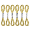 PATIKIL 6 Skeins Embroidery Floss, Metallic Embroidery Thread Nylon Threads Bracelets String for Cross-Stitch Hand Embroidery, Light Gold - color: Light Gold