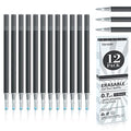 Vanstek 12 Black Erasable Gel Pen Refills, Gel Ink Refills Compatible with Erasable Pens, Fine Point 0.7 mm, Perfect for Writing Planner & Crossword Puzzles - color: 12 Pack Black Refills