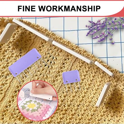 Knit Blockers Pins Kit, 25Pcs Knit Blocking Combs & 30 T-pins for Knitting Blocking Board Mats, Crochet Knitting Pins for Crochet Projects Sewing Lace Needlework Projects Tool (White) - color: White