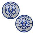 Bearded Villains Israel Lion Embroidered Patches Appliques, Tactical Combat Armband Badges with Hook and Loop Fastener Backing,3.15Inch, 2-Pack - color: color_m
