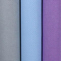 KCS 3 pc of 15" x 18"(38cmx45cm) 18 Count Cross Stitch Cotton Aida Cloth Needlework Rolled Fabric Box,18CT,Light Grey+Light Blue+Lavender - color: Light Grey+light Blue+lavender, size: 18CT
