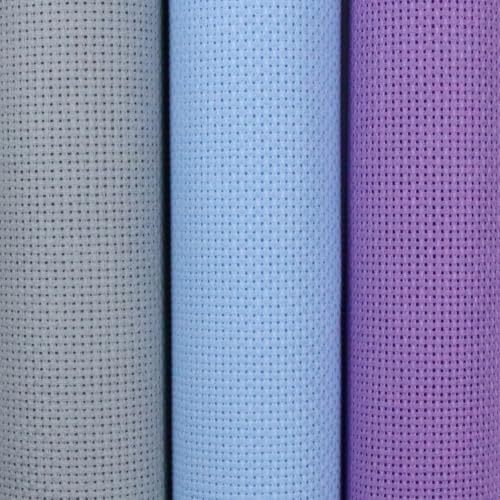 KCS 3 pc of 15" x 18"(38cmx45cm) 18 Count Cross Stitch Cotton Aida Cloth Needlework Rolled Fabric Box,18CT,Light Grey+Light Blue+Lavender - color: Light Grey+light Blue+lavender, size: 18CT