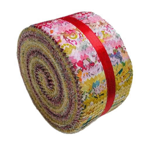 100% Cotton Jelly Roll Fabric Strips for Quilting and Sewing - Fiery Heart - color: Fiery Heart