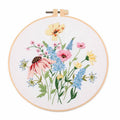 Amiiba Embroidery Starter Kit with Flowers Bush Plant Pattern, DIY Full Range Stamped Embroidery Cross Stitch Kits for Beginners Adults (Flowers) - color: Flowers