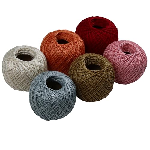 KCS Mercerized Pearl Cotton Thread Size 8 Crochet Needlework Embroidery Threads Ball (6, 14) - color: 14