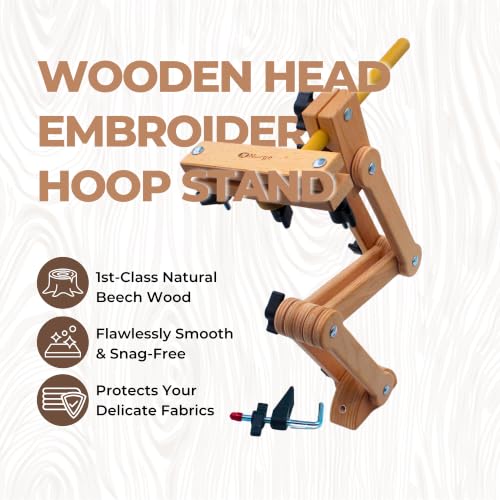 Nurge Adjustable Table Clamp Embroidery Stand with Wooden Head - size: Table Clamp