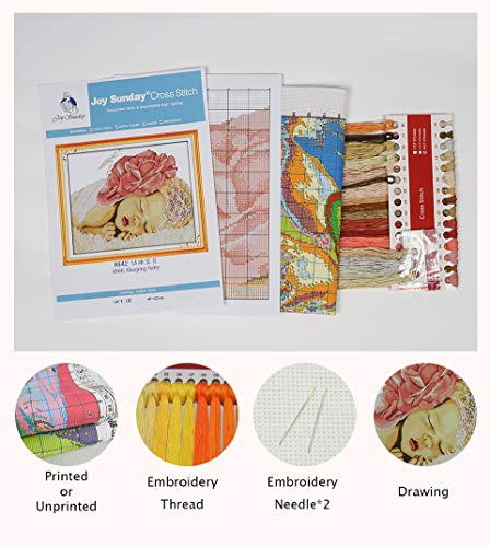 Aiorkeng Cross Stitch Kits Stamped Full Range of Embroidery Starter Kits for Beginners DIY-Printed kit Owl 14(Printed) 11CT 3 Strands 21.7×17.7inches - color: Owl 14(printed)21.7×17.7inches