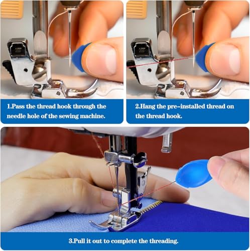 12PCS Automatic Needle Threaders Kit for Hand Sewing, Sewing Machine Needle Threader, Sewing Supplies Tool, Fits All Needle Sizes, Small Eye Easy Needle Threaders Tool for Sewing Machine Crafting