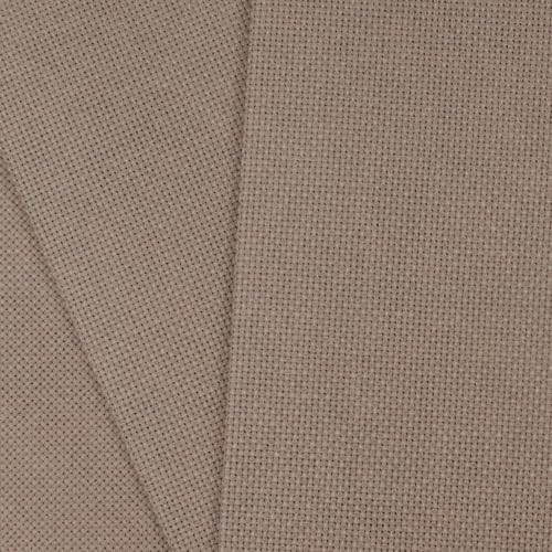 KCS 12" x 59" (30cmx 149cm) 18CT Counted Cotton Aida Cloth Cross Stitch Fabric (Coffee) - color: Coffee
