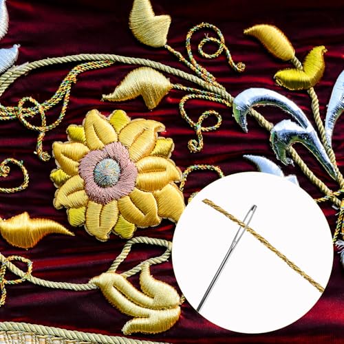 6 Skeins Embroidery Threads, Metallic Embroidery Floss (Gold + Silver) - color: Gold + Silver