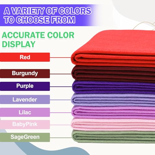 XSEINO Lavender Large Felt Fabric 108" X 36 "(3 Square Yards), 1.4 mm Thick Soft Felt Fabric Sheet for Crafts, Purple Series Colors Soft Nonwoven Fabric, Fit for Decoration, Sewing, DIY Crafts - color: Lavender