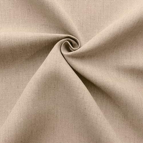Barcelonetta | Linen Fabric | Natural Linen Cloth | Embroidery, Sewing | Soft, Breathable | 55" Wide | 70% Linen, 30% Rayon | Hemp, Jute, Needlework, Lining (Khaki, 1 Yard) - color: Khaki, size: 1 Yard