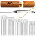 50 PCS Large Eye Embroidery Needles, 5 Sizes, Stainless Steel Yarn Knitting Needles for Hand Sewing (Pointed)