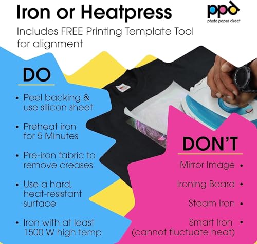 PPD 10 Sheets 8.5x11" Iron-on Heat Transfer Paper Dark Fabrics Inkjet - size: 8.5 x 11, style: Dark (10 Sheets)