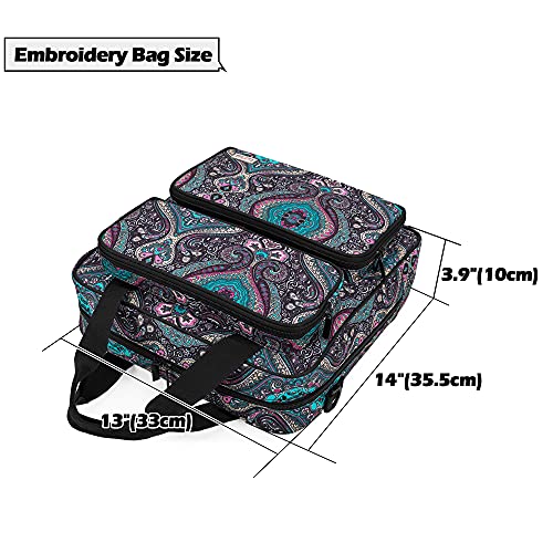 LoDrid Embroidery Storage Bag, Portable Embroidery Project Carry Case,Totem