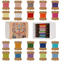 Wool Embroidery Thread,Darning Thread,50m Each Spool X 20Pcs,Darning Wool Blend Thread for Embroidery, Hand Sewing DIY,Machine Sewing,42S/2 (Colour A) - color: colour A
