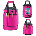 MYBAGZING Expandable Crochet Bag Organizer with Drawstring Closure, Round - color: Pink-Ⅰ, size: Large-Drawstring Closure