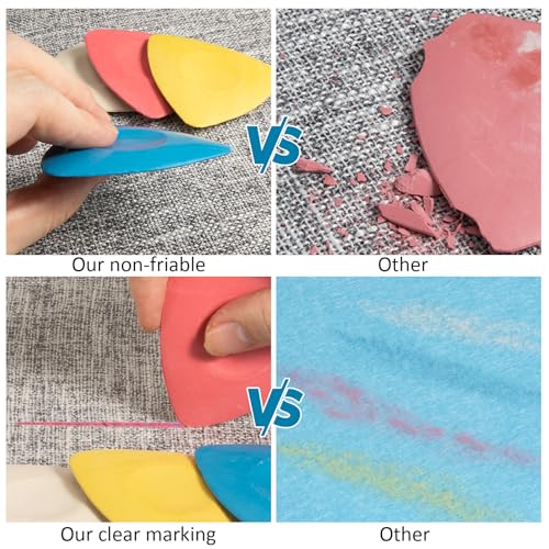 4 Pack Tailors Chalk, Washable Sewing Chalk for Fabric