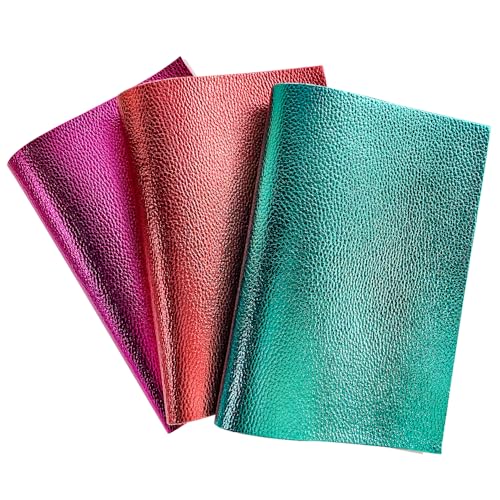 8 Pcs Metallic Lichi Texture Faux Leather Sheets, 8.3" x 11.8" Shiny Colored PU Leather for Hair Bows Jewelry Making - color: Lychee-colorful