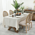 Chassic 54 x 72 inches Farmhouse Style Linen tablecloths, Wrinkle Resistant Washable Dining Room Table Cloths for Small Rectangle Tables - Beige - color: Beige, size: 72" x 54" (Rectangular)