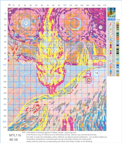 Meecaa Cross Stitch Kits 11 Count Stamped, Wheat Field Cypress Tree Starry Sky Embroidery Kit with Accessories Pre Printed (48CMx58CM (Cypress Tree) - color: Cypress Tree