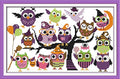 Howie's Needlepoint Cross Stitch Kits, 14CT Pre-Printed Halloween Pattern Embroidery Kits, Full Range of Stamped Starter Needlework Kits (Interesting Halloween, 13.39 x 8.27inch) - color: Interesting Halloween