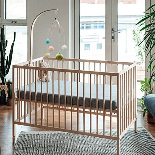 Nursery Wooden Frame DIY Handmade Kit Crib Mobile Wind Chime Bed Wood Mobile Hanger Wooden Frame Ornaments Handmade Kit, Round