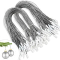 Christmas Tree Ornament String Hanger Precut Ribbon Hook with Snap Fastener - color: Silver, size: 200pcs