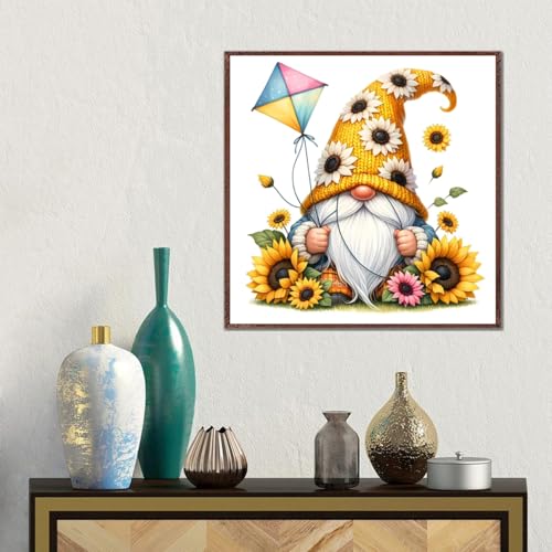 Gnome Stamped Cross Stitch Kits - Counted Cross Stitch Kits for Beginners Adults Needlepoint Cross-Stitch Patterns Dimensions Needlecrafts Embroidery Kits Arts and Crafts13.8inX13.8in - color: Cross Stitch-0331-1