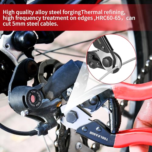 TOOLEAGUE 8" Heavy Duty Cable Wire Cutter, Stainless Steel Wire Rope Cutter - size: 8",Heavy Duty