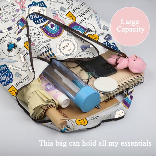MBMSO Cross Stitch Reusable Bag Cross Stitching Gifts for Embroidery Lovers Cross Stitch Storage Bag Crafts Needlework Gifts