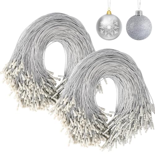 JUNEBRUSHS 600PCS Christmas Ornament Hooks, Ornament Hangers with Snap - color: Silver
