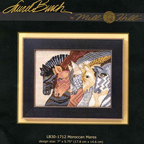 Moroccan Mares Beaded Counted Cross Stitch Kit (Linen) Mill Hill 2017 Laurel Burch Horses Collection LB301712
