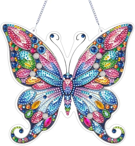 ARPADAMO Butterfly Diamond Art Kits for Adults, Acrylic Hanging Suncatcher - color: DP05094