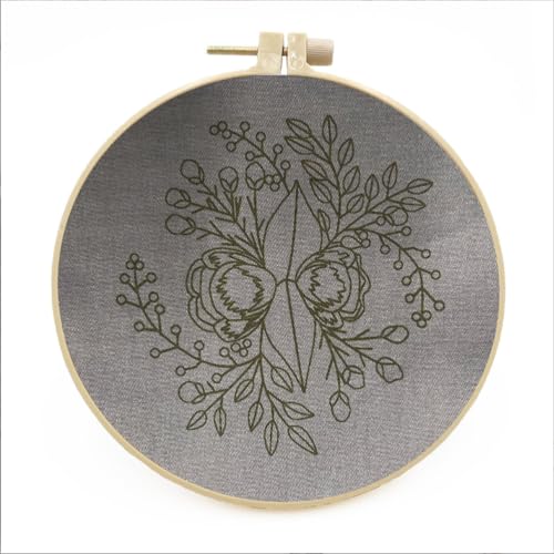 Meecaa Poppy Flower Embroidery Kit Starter Set, Hand Embroidery Set,Pattern Printed Cross Stitch Set for Beginner Adults, with Embroidery Hoop and Instructions (Daisy Poppy Flower) - color: Daisy Poppy Flower