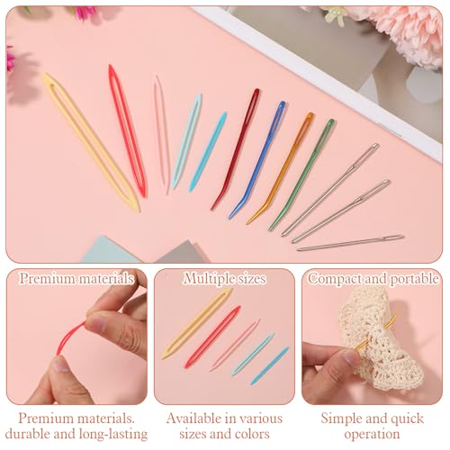 20PCS Large Eye Sewing Needles Kit Large-Eye Blunt Needles for Knitting