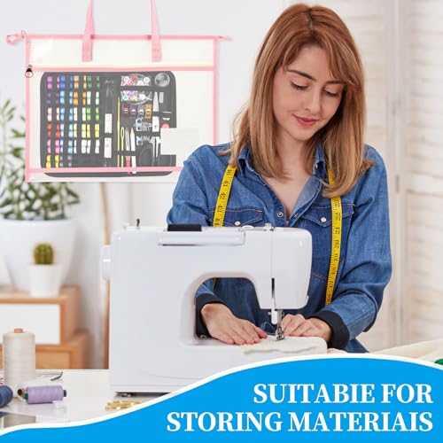 8 Pcs A3 Project Bags for Quilting Craft Storage Bag with Handles Sewing Project Bag for Art Bag Tote Bag File Carrying Storage for Artwork Charts and Teaching Material Multipurpose