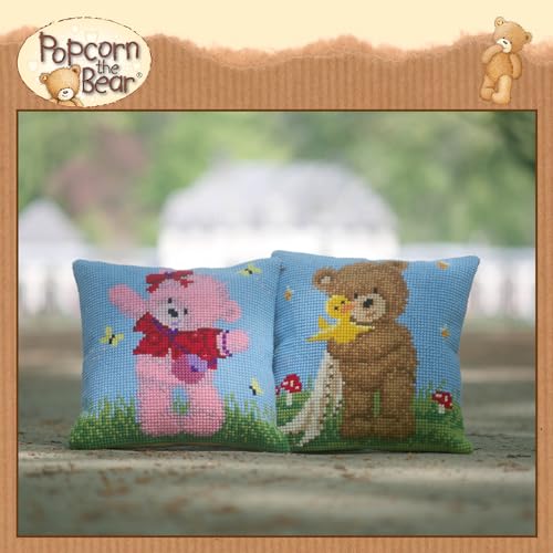 Vervaco Stamped Cross Stitch kit Cushion Popcorn&Soufflé The Duck, DIY - color: N\a